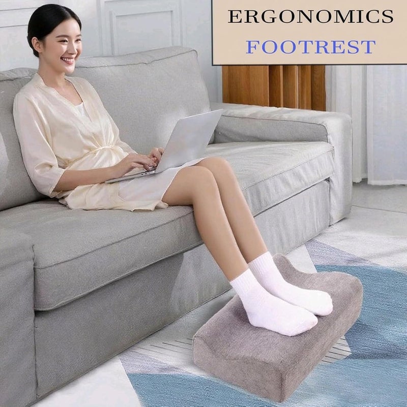 COMFelicify Foot Rest for Under Desk at Work, Ergonomic Under Desk Footrest with Washable Cover, Memory Foam Foot Stool for Office Chair & Gaming Chair, Back & Hip Pain Relief, Dark Gray - Image 3